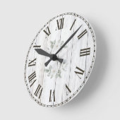 ファームハモダンウス素朴ウッドフローラファミリ名 ラウンド壁時計 (傾斜)