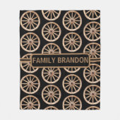 ファームハモダンウス素朴オールドファッション木製ホイール フリースブランケット (正面)