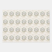 ファームハモダンウス素朴スマスバーラップとウッド ラッピングペーパーシート (正面)