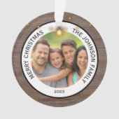 ファームハモダンウス素朴ファミリーフォトクリスマス オーナメント (正面)