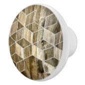 ファームハモダンウス茶色の木幾何学模様 セラミックノブ (右)