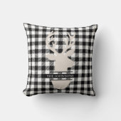 ファームハモノグラムのウスブラックプライドベージュディアー クッション (正面)