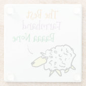 ファームハンドガラスコースター用の羊デザイン ガラスコースター (裏面)