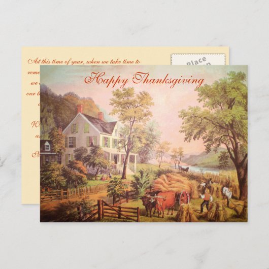 ファームハーベストカスタムビジネス感謝祭はがき シーズンポストカード (正面/裏面)