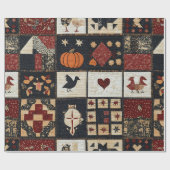 ファームハ初期のウスアップリケ&ジオメトリック ラッピングペーパー (フラット)