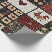 ファームハ初期のウスアップリケ&ジオメトリック ラッピングペーパー (角)