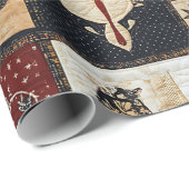 ファームハ初期のウスアップリケ&ジオメトリック ラッピングペーパー (ロールコーナー)