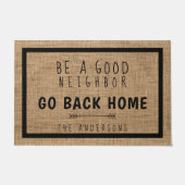 ファームハ素朴ウスおもしろいバーラップは良い隣人になる ドアマット (正面)