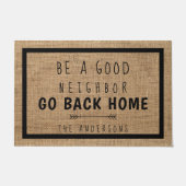 ファームハ素朴ウスおもしろいバーラップは良い隣人になる ドアマット (正面)