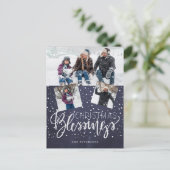 ファームハ素朴ウスのクリスマス恵み3枚の写真ネイビー シーズンポストカード (スタンド正面)