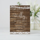 ファームハ素朴ウスのストリングライトQRコー結婚ド 招待状 (スタンド正面)