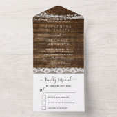 ファームハ素朴ウスのストリングラ結婚イズレースイン オールインワン招待状 (内側)