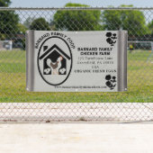 ファームハ素朴ウスオーガニックフレッシュエッグズチキングレー 横断幕 (インサイチュ)