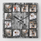 ファームハ素朴ウスカスタムフォトコラージュ スクエア壁時計 (正面)