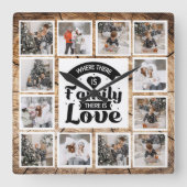 ファームハ素朴ウスカスタムフォトコラージュ スクエア壁時計 (正面)