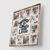 ファームハ素朴ウスカスタムフォトコラージュ スクエア壁時計 (傾斜)