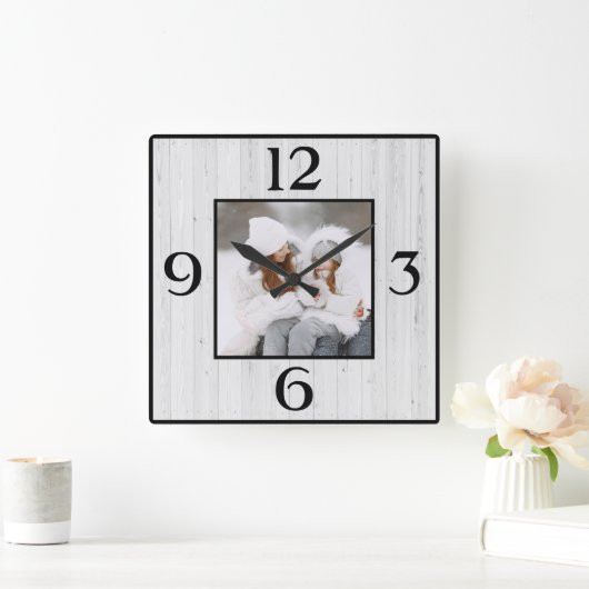 ファームハ素朴ウスカスタム写真 スクエア壁時計 (ホーム)