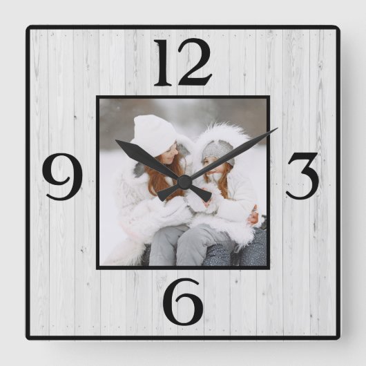 ファームハ素朴ウスカスタム写真 スクエア壁時計 (正面)
