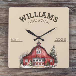 ファームハ素朴ウスカスタム スクエア壁時計