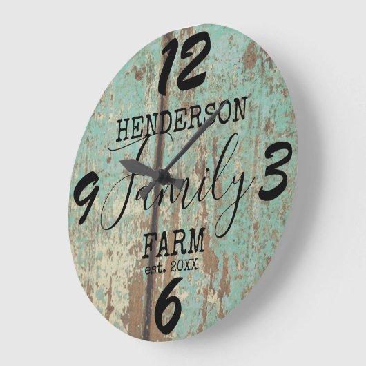 ファームハ素朴ウスカントリー木造ファ動揺してミリ ラージ壁時計 (傾斜)