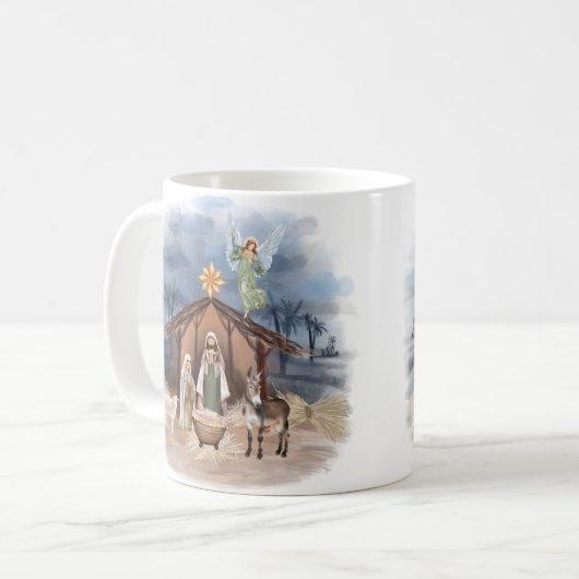 ファームハ素朴ウスクリスマスウォーター出生 コーヒーマグカップ (正面左)