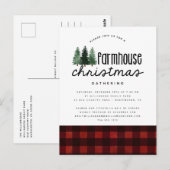 ファームハ素朴ウスクリスマスプレッドパーティの招待状 ポストカード (正面/裏面)