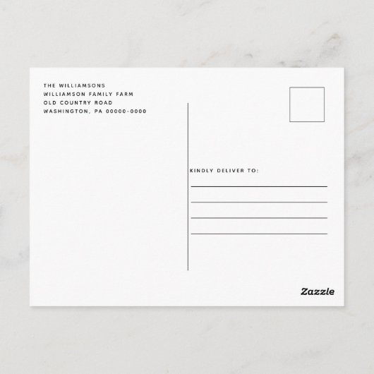 ファームハ素朴ウスクリスマスプレッドパーティの招待状 ポストカード (裏面)