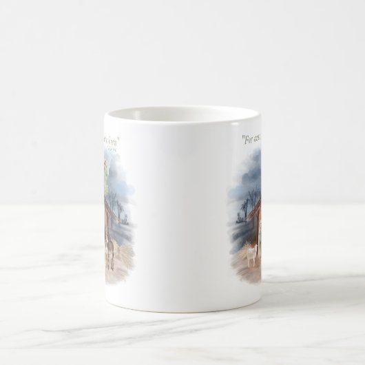 ファームハ素朴ウスクリスマス伝統的出生 コーヒーマグカップ (中央)