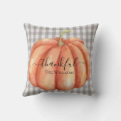 ファームハ素朴ウスグレープレイドウォーターカラーパンプキン クッション (裏面)