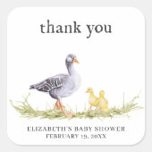 ファームハ素朴ウスグース |赤ちゃんシャワーのお気に入り スクエアシール (正面)