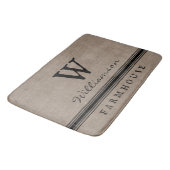 ファームハ素朴ウススタイルバーラップファミリーネームカントリー バスマット (アングル)