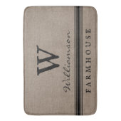 ファームハ素朴ウススタイルバーラップファミリーネームカントリー バスマット (正面縦)