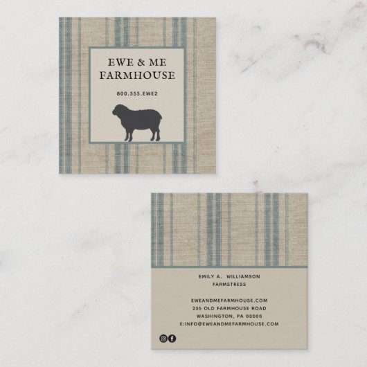 ファームハ素朴ウススタイルヒツチキング スクエア名刺 (正面/裏面)