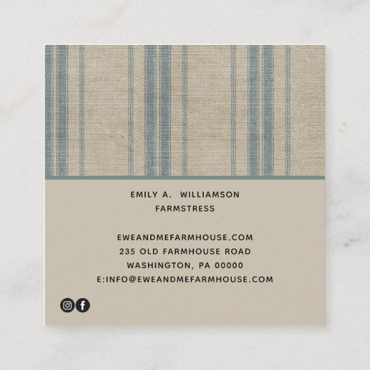 ファームハ素朴ウススタイルヒツチキング スクエア名刺 (裏面)