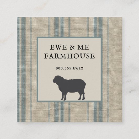 ファームハ素朴ウススタイルヒツチキング スクエア名刺 (正面)