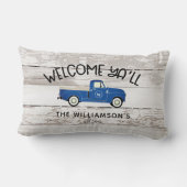 ファームハ素朴ウススタイルヴィンテージトラックファミリー名 ランバークッション (裏面)