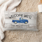 ファームハ素朴ウススタイルヴィンテージトラックファミリー名 ランバークッション (ブランケット)