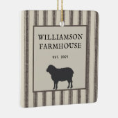 ファームハ素朴ウススタイル羊フォトクリスマス セラミックオーナメント (右)