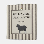ファームハ素朴ウススタイル羊フォトクリスマス セラミックオーナメント (左)