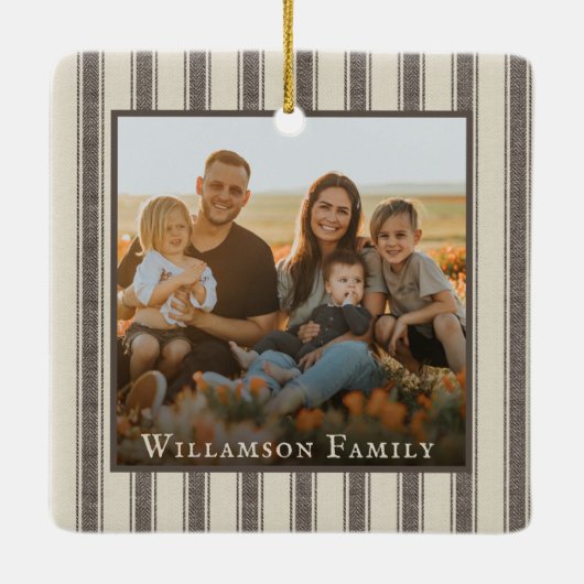 ファームハ素朴ウススタイル羊フォトクリスマス セラミックオーナメント (裏面)