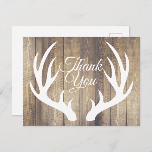 ファームハ素朴ウスディア〔雄ジカの〕枝角サンキュー ポストカード (正面/裏面)