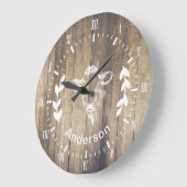 ファームハ素朴ウスデイリーファーム牛&ファミリー名 ラージ壁時計 (傾斜)