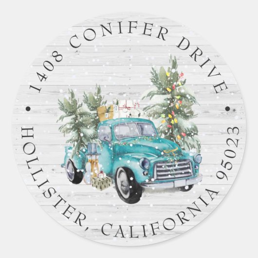 ファームハ素朴ウストラック |クリスマス住所 シール (正面)