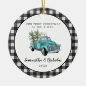 ファームハ素朴ウストラック |初めてのクリスマスミセス セラミックオーナメント (正面)