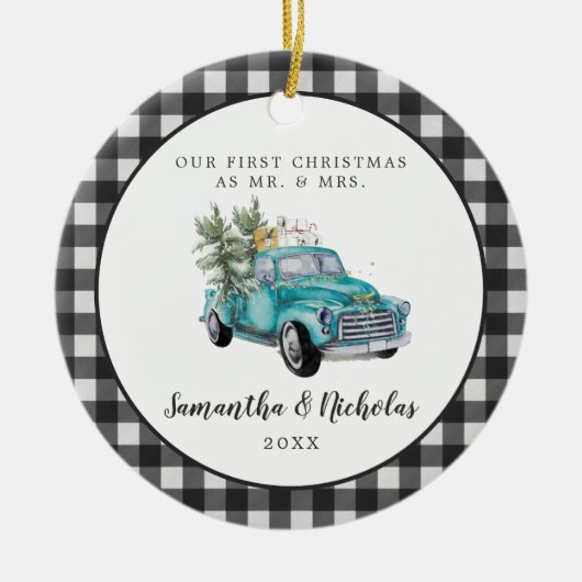 ファームハ素朴ウストラック |初めてのクリスマスミセス セラミックオーナメント (正面)