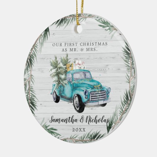 ファームハ素朴ウストラック |初めてのクリスマスミセス セラミックオーナメント (左)