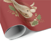 ファームハ素朴ウスハイランドカウズとサンタハット ラッピングペーパー (ロールコーナー)