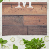 ファームハ素朴ウスバモノグラムのンファミリー名 キッチンタオル (折り畳み)