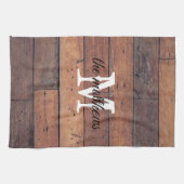 ファームハ素朴ウスバモノグラムのンファミリー名 キッチンタオル (横)