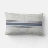 ファームハ素朴ウスバーラップブルーストライプのグレインサック ランバークッション (裏面)